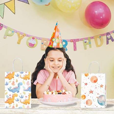 Gift Bag Paper Bag with Handle Party Birthday Wedding Small Paper Shopping (Star Planet) Custom Paper Bags