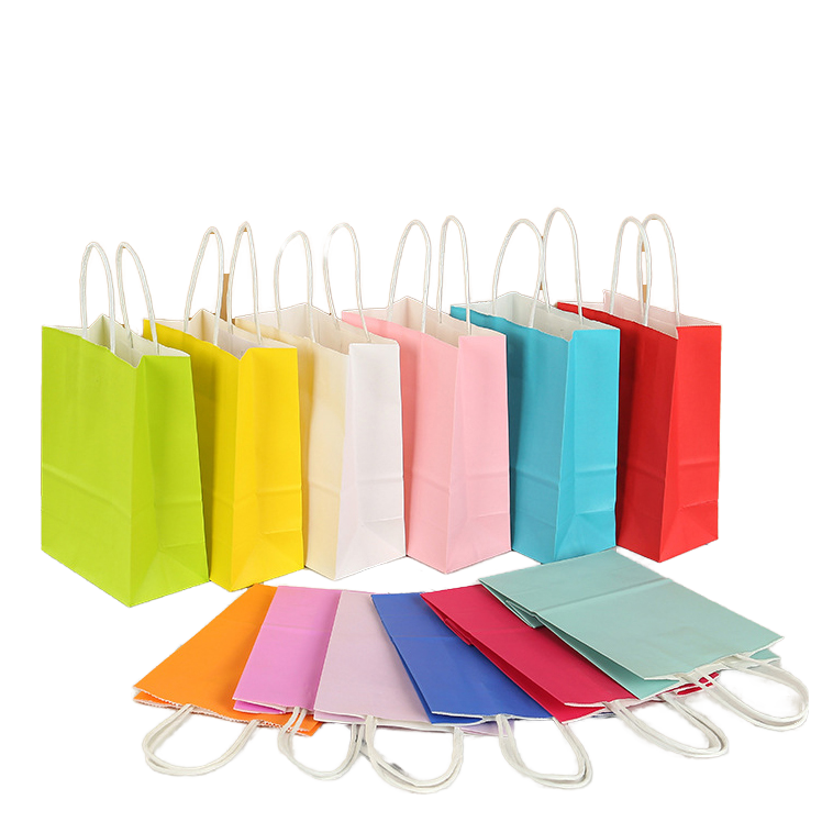 Wholesale Customized Pattern LOGO Sizes Paper Bags with Handles Paper Retail Restaurant and Cafe Shopping Bag