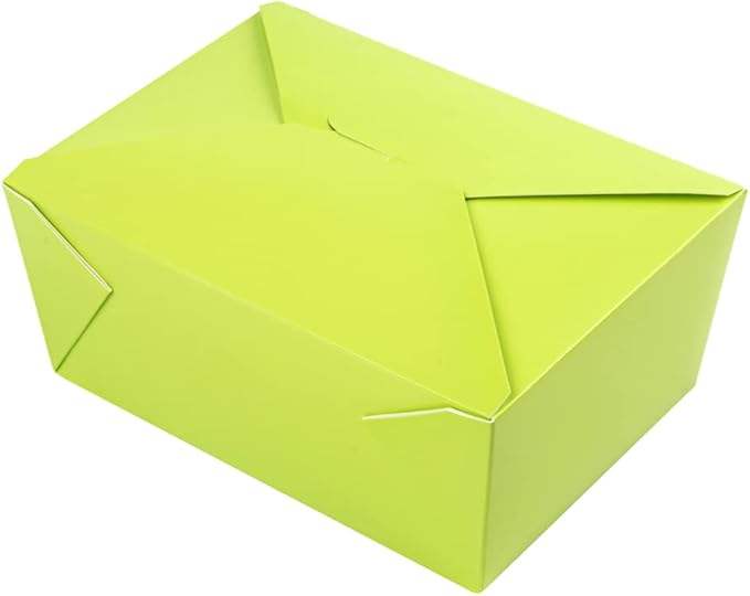 Box - Label Lock Closed Heat Resistant Green Disposable Lunch Box Oil Resistant to Hot and Cold Foods Food Box