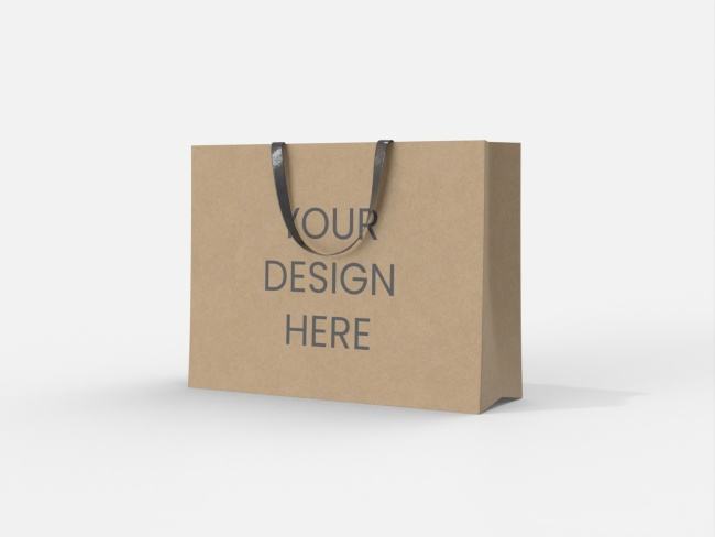 Paper Bags with Handles Custom-sized with Patterned Labels Suitable for Retail Shopping Bags and Other Uses Shopping Bags