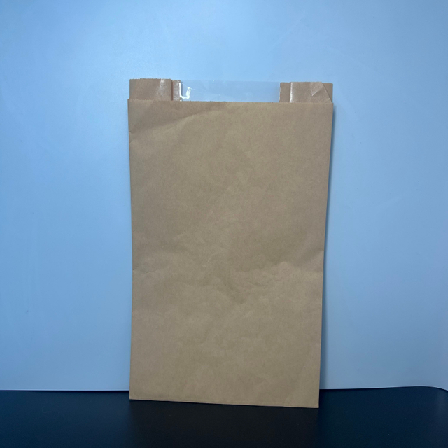 Customizable Food Grade Uncoated Greaseproof Kraft Paper Bag with Window Doughnut Bread Bag Oil-proof Paper Bag
