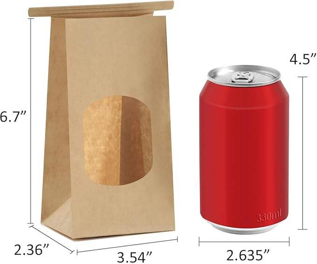 Windowed Plastic Paper Bag with Tin Foil Label Lockable Bag Food Grade Customizable Printing Oil-proof Paper Bag