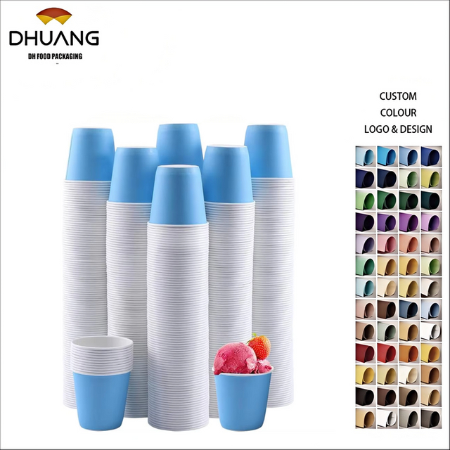 Disposable Paper Cups Hot/Cold Beverage Drinking Small Blue Paper for Bathroom and Mouthwash Custom Paper Cups