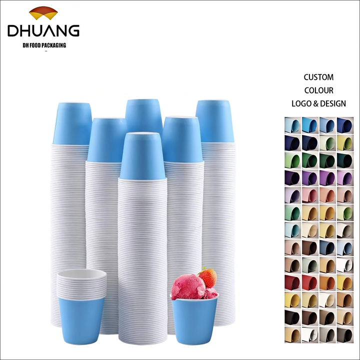 Disposable Paper Cups Hot/Cold Beverage Drinking Small Blue Paper for Bathroom and Mouthwash Custom Paper Cups
