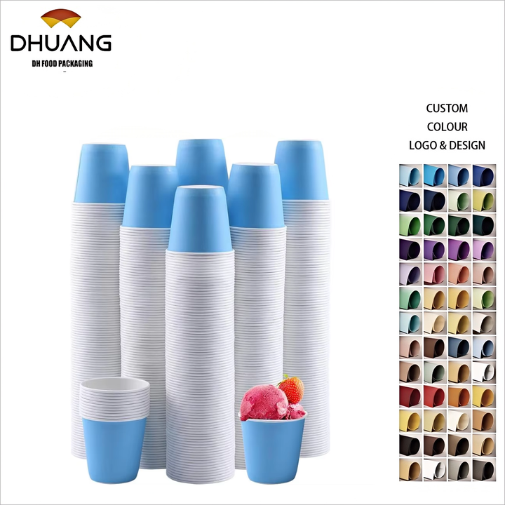 Disposable Paper Cups Hot/Cold Beverage Drinking Small Blue Paper for Bathroom and Mouthwash Custom Paper Cups