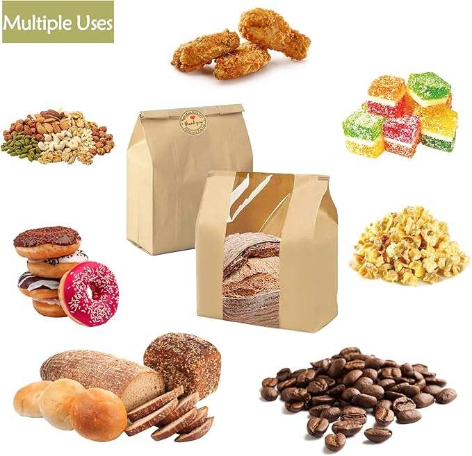 Customizable LOGO Pattern Homemade Bread Bag with windows Yeast Storage Custom Bread Bags