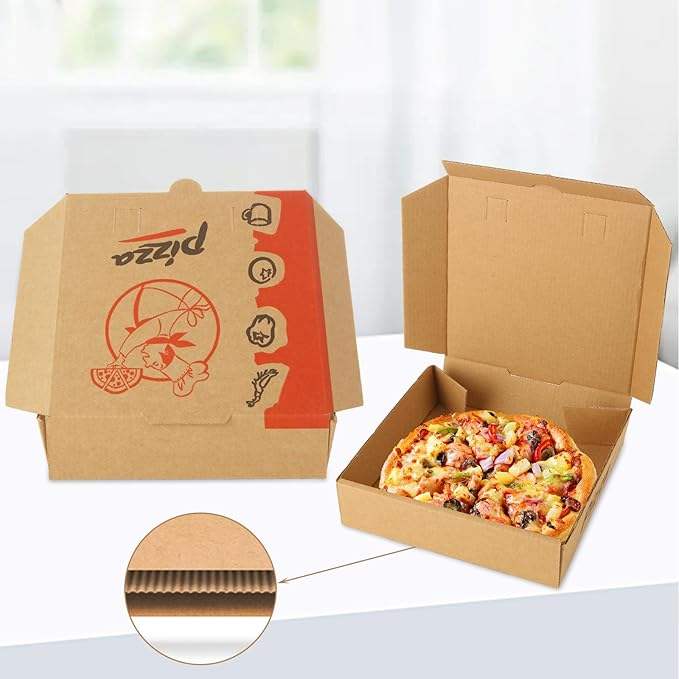 Mini Kraft Cardboard Reusable for Takeaway Pizza Cookies Cakes Food Custom Pizza Boxs