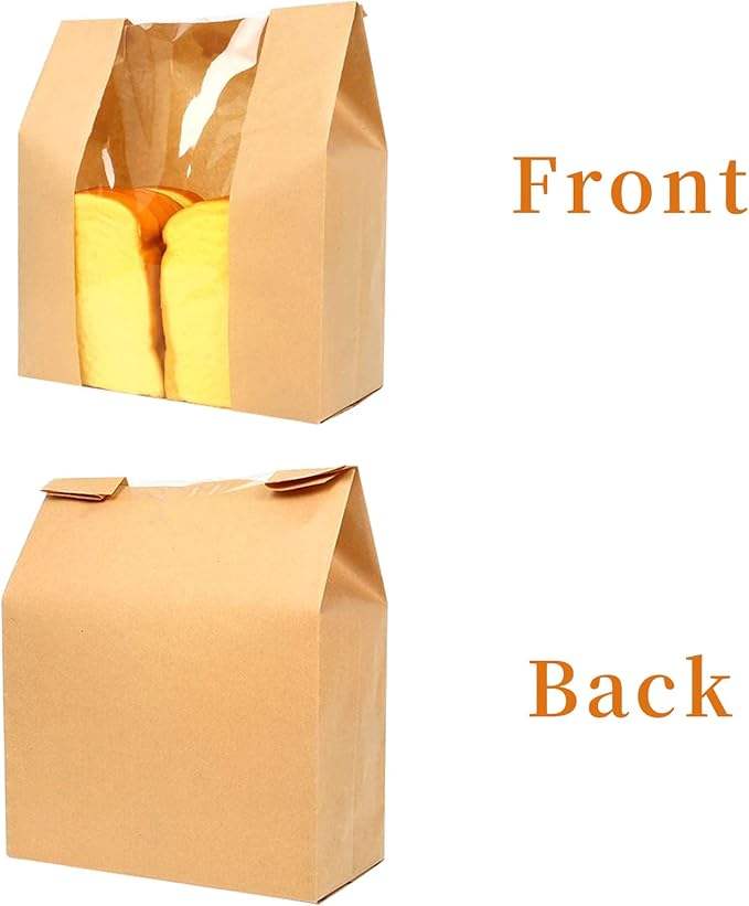 Customized Pattern LOGO with Window Bread Bag Bread Storage Packaging Bag for Baking Food Custom Bread Bags
