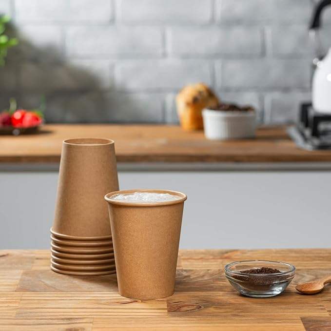 Disposable Paper Cup, Hot Coffee Cup Brown Unbleached - Eco-friendly Cup