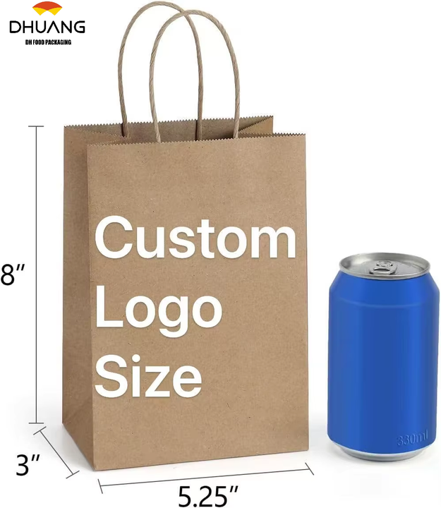 Brown Kraft Paper Shopping Bag with Handle Loose Bulk Gift Bag for Weddings Birthdays for Special Occasions