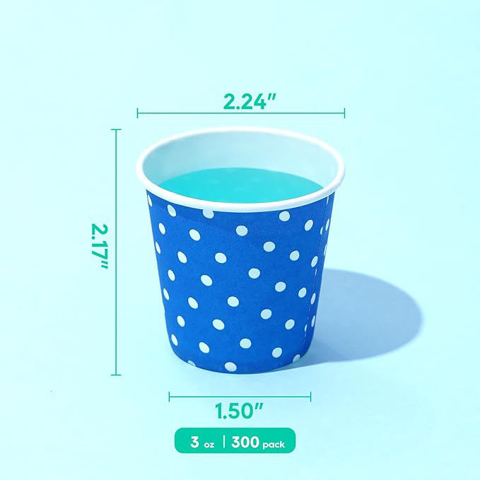 Disposable Blue Paper Gargle Bathroom Cold Drink for Parties Home and Office Custom Paper Cups
