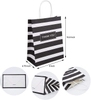 Gift Shopping Striped Black Paper Retail Party Boutique Grocery Store Custom Paper Bags