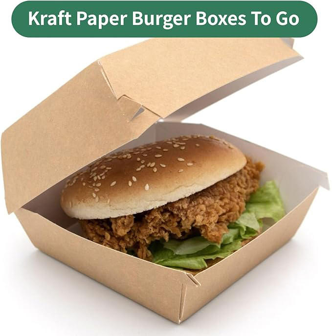 Clamshell and Vent Clamshell Containers, Recyclable Cardboard Boxes Catering Disposable Packaging Boxes Burger Box