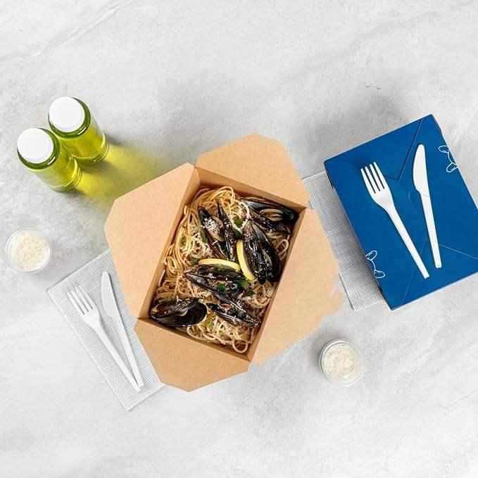 High Quality Durable Disposable Paper Food Containers for Take-Out and Delivery Quality Disposable Take-Out Boxes