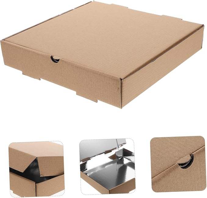 Insulated Pizza Box Party Decoration Storage Container Cookie Box Light Brown Paper Custom Pizza Boxs