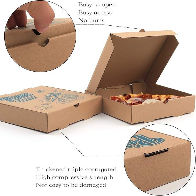 Cardboard Disposable Kraft Corrugated Pizza Delivery Food Delivery Gift for Cakes Pizza Cookies CUSTOM Pizza Box