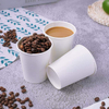8 oz Disposable White Paper Coffee Cups Hot/Cold Beverage Drinking Cups for Parties Picnics Travel Events