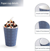 Navy Floral Disposable Paper Cups for Hot/Cold Beverages Stylish Coffee Cups for Parties Picnics Travel Events
