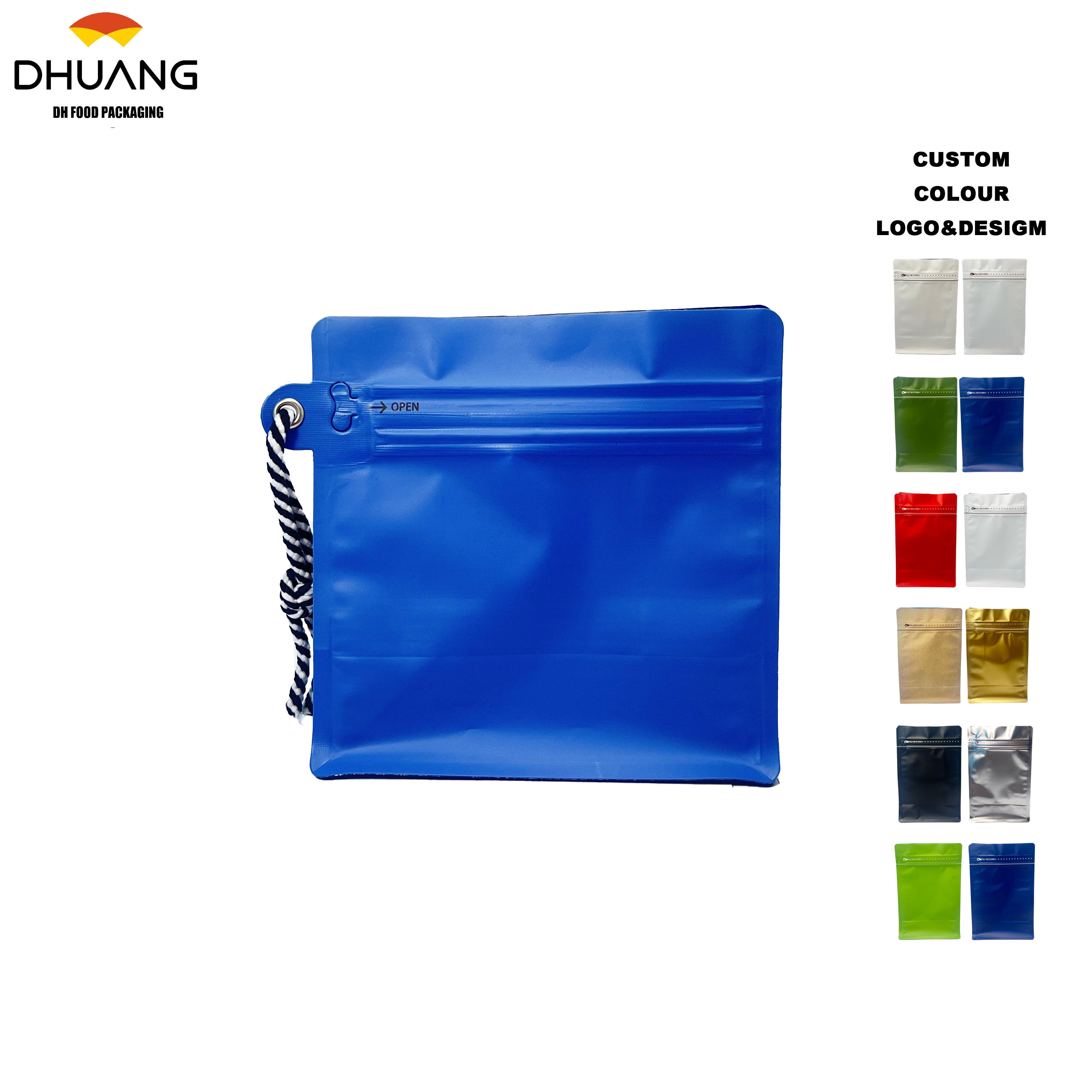 Customized Portable Coffee Beans sealed in Color-coded Hanging String Compartment Bags Coffee Bags
