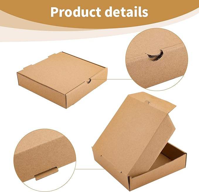 Kraft Paper Pizza Box Bulk Disposable Corrugated Cardboard Takeaway Box Cake Biscuit Food Custom Pizza Box