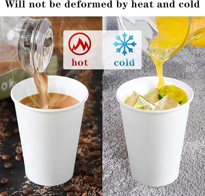 Disposable Paper Cup Hot and Cold Drink Drinking Cup Suitable for Parties Offices Activities