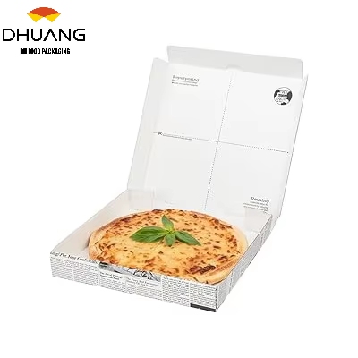 Corrugated Takeout Box - Newsprint and White Paper Takeout Box Oil Resistant Disposable Custom Pizza Boxs