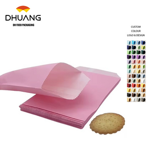 Pink Greaseproof Wax Healing Bag for Bread Cookies Candies Chocolate Pastry Snacks Elegant Paper Packaging Custom Bread Bags