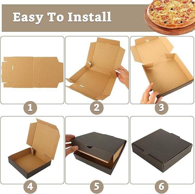 Mini Black Box - a Box Used for Food Delivery and Storage Pizza Cake Cookies Food Custom Pizza Box