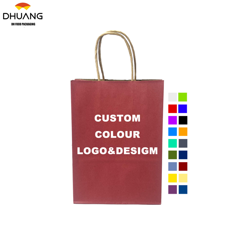 Customized Kraft Paper Bags for Simple Packaging of Candies Color Scheme Gift Bags for Retail Sale Shopping Bag