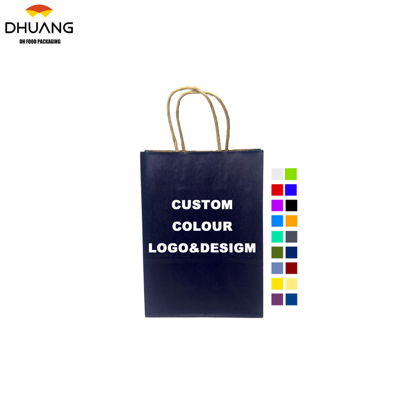 Portable Cowhide Paper Bags - Simple Gift Bags with Multi-color Customizable Printing of LOGO Shopping Bag