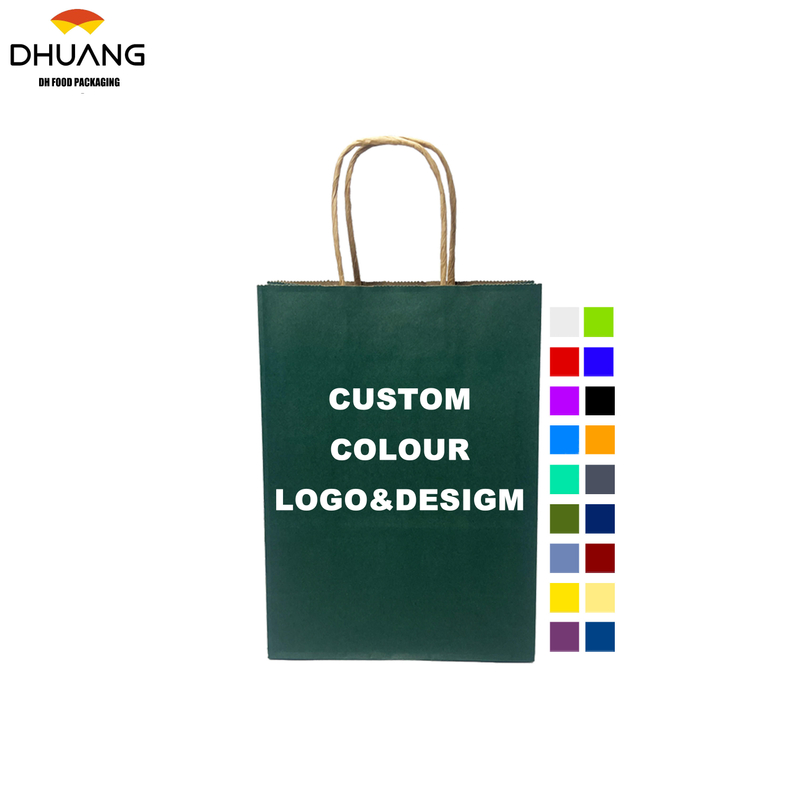 Customized Printing of LOGO on Candy Color Series Gift Bags in Leather Paper Bags with Simple Design Shopping Bag