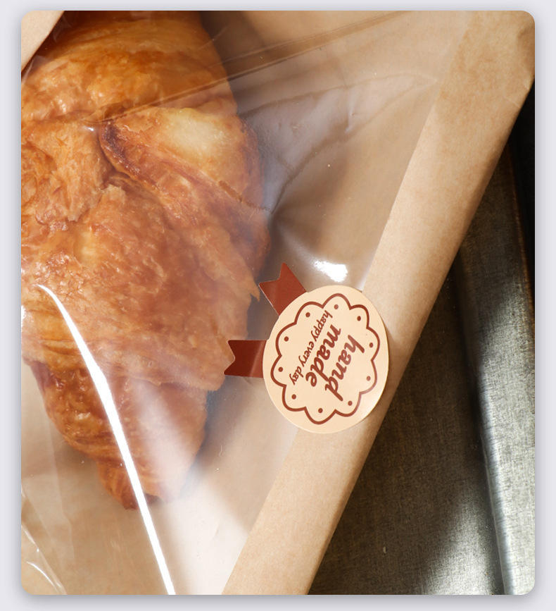 Hot sealed Bread Bag with Window Suitable for Egg Sandwiches Donuts Biscuits Packaging Custom Bread Bags
