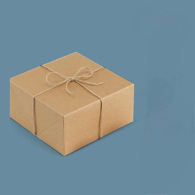 Premium 10-Pack Brown Kraft Paper Gift Boxes 2 Meters Hemp Rope Easy-to-Assemble Bridesmaid Proposal Christmas Gift Boxes Food