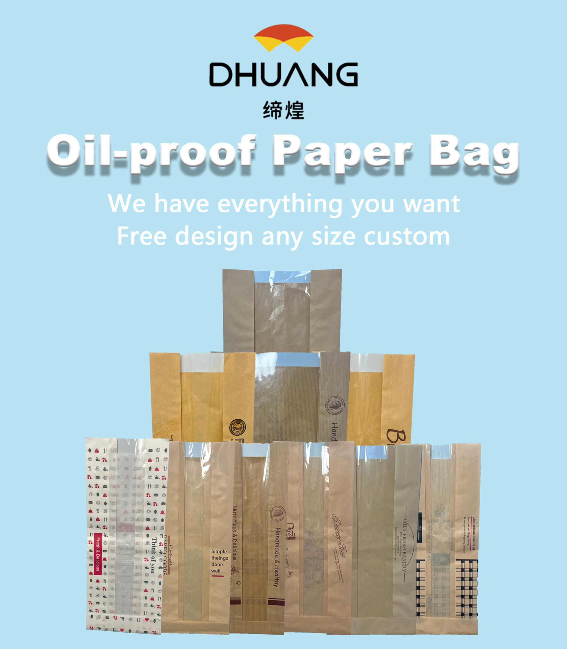 Eco-Friendly Elegant Paper Bread Bags Clear Window Sturdy Construction for Moisture Protection Natural Texture Custom Bread Bags