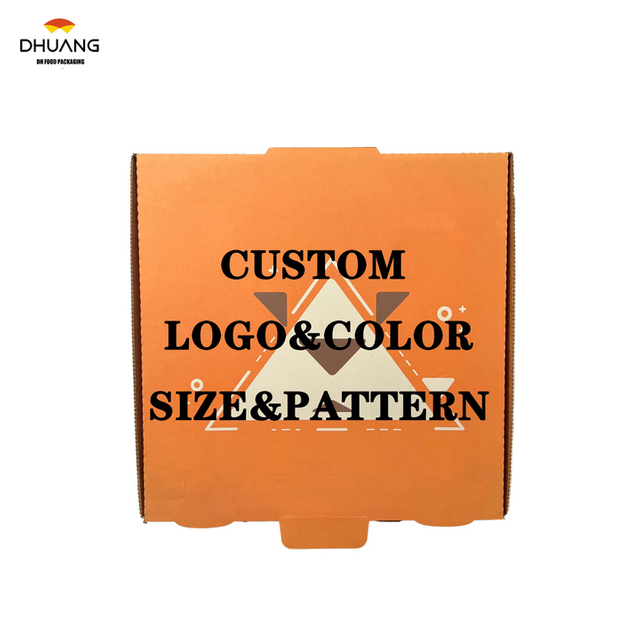Pattern Square Pizza Bakery for Restaurant Parties for Safe Cardboard Corrugated Kraft Paper Custom Pizza Boxes