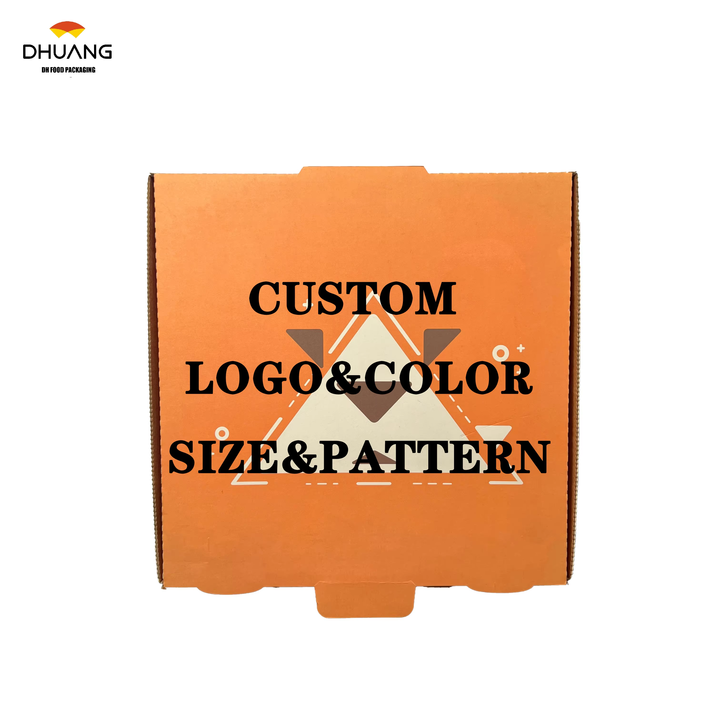 Pattern Square Pizza Bakery for Restaurant Parties for Safe Cardboard Corrugated Kraft Paper Custom Pizza Boxes