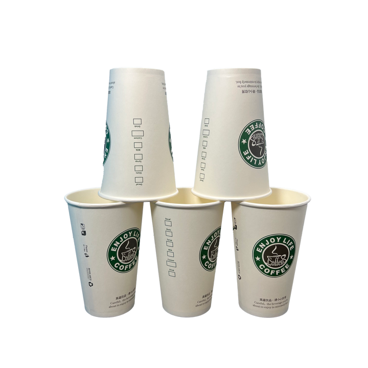 Wholesale Disposable Paper Cups Customized Logos Single-layer or Double-layer Hot and Cold Drinks Paper Cup