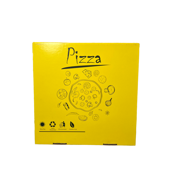 Wholesale Design logo Eco-friendly Clamshell Baking Restaurant Safe Cardboard Corrugated Kraft Custom Pizza Box