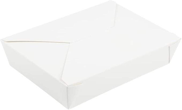 Disposable Sustainable White Paper 49-ounce Rectangular Takeout Box for Takeout or Picnics