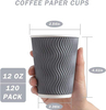 Disposable Coffee Cup 12oz Corrugated Insulated Corrugated Wall Hot and Cold Drinks Office Cafe Party Coffee Cup