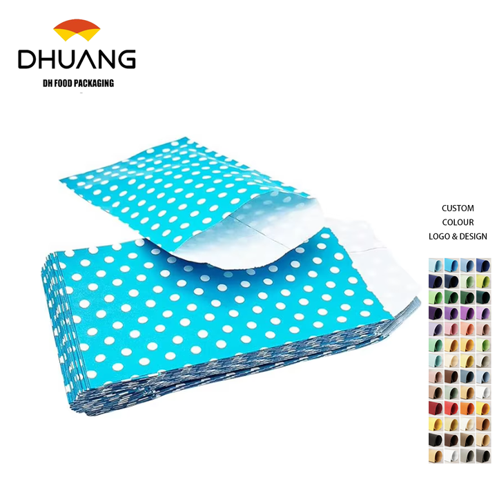 Blue Polka Dot Oil-Proof Baking Paper Bag Small Waxy Goodie Pack for Chocolate Pastries Packaging Oil-proof Paper Bag