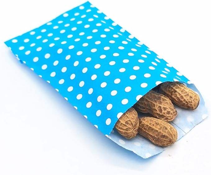 Blue Polka Dot Oil-Proof Baking Paper Bag Small Waxy Goodie Pack for Chocolate Pastries Packaging Oil-proof Paper Bag