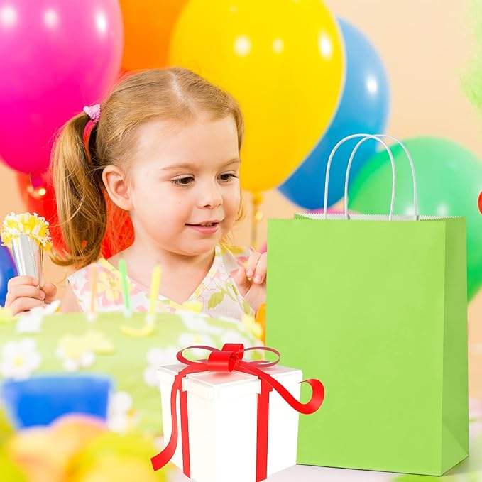 Kraft Paper Gift Bags with Handle in rainbow Colors for Weddings Birthdays Gifts Shopping and Party Supplies Shopping Bag