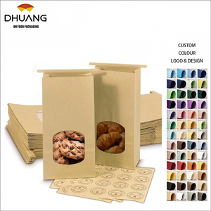 Windowed Bread Paper Bag - Suitable for Storing Food Aluminum Zipper Label Lock Bag Custom Bread Bags