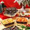 Paper Food Trays Christmas Plaid Lights Disposable Nachos Popcorn Hot Dogs Holiday Party Supplies (lively, Colorful)