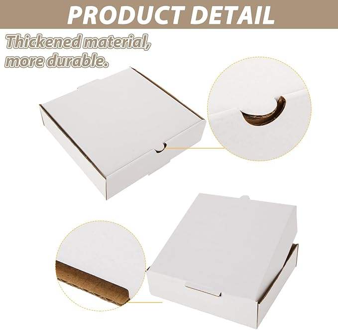 White Mini Corrugated Cardboard Box Take Out Food Containers Reusable Takeout Shipping Custom Pizza Boxs