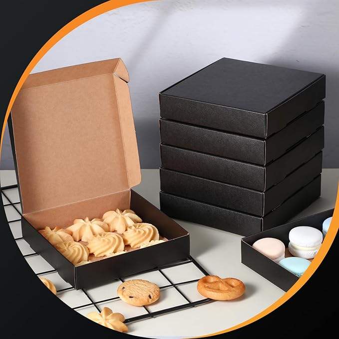 100 Mini square Party Gift Kraft Box Take Out Container Cake Cookies Food Gift Box Custom Pizza Boxs