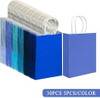 Bulk Small Size Kraft Paper Gift Bags with Handles 6 Different Blue Colors Multiple Uses for Gifts with Custom Logo Shopping Bag