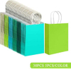 Small Kraft Paper Gift Bag with Handles Different Green Colors Multiple Uses with Custom Logo Shopping Bag