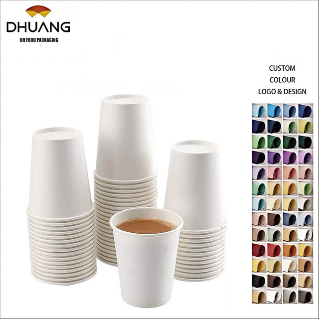 Customized LOGO Disposable Paper Cups for Cold and Hot Beverages Coffee Suitable for Office and Restaurant Use Coffee Cup